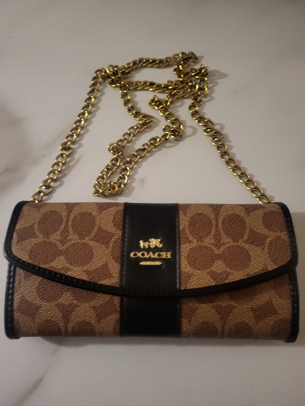 Coach Brown Wallet / Bag On Chain
